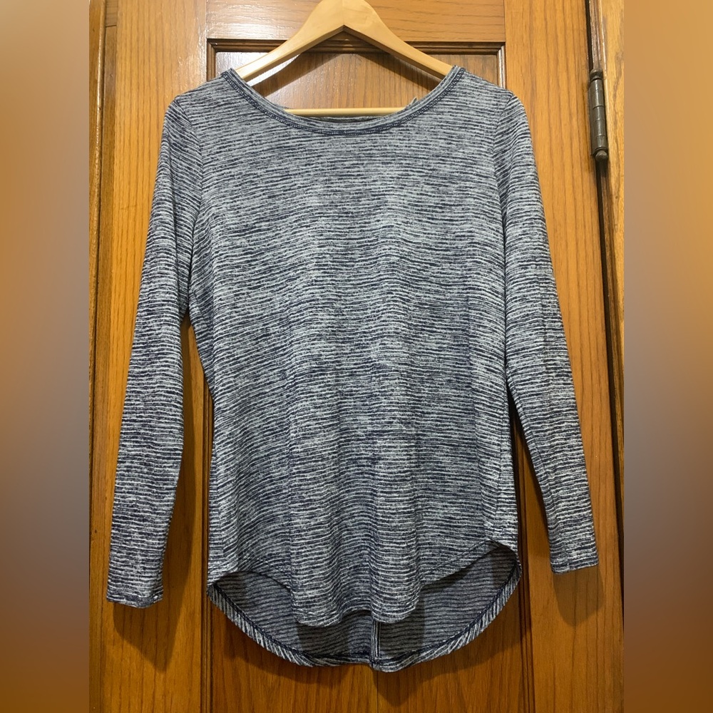 Athleta Women's Navy & White Long Sleeve Medium Top
